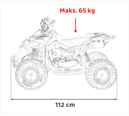 Дитячий акумуляторний квадроцикл RENEGADE HIPERFECT 49CC Жовтий