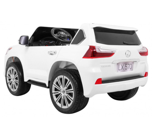 Lexus LX570 2-місний дитячий автомобіль Білий + Пульт + EVA Диски + Радіо MP3 + LED Lexus LX570 2-місний дитячий автомобіль Білий + Пульт + EVA Диски + Радіо MP3 + LED