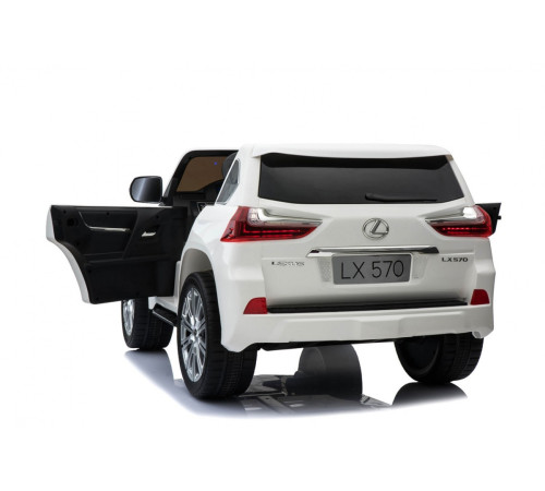 Lexus LX570 2-місний дитячий автомобіль Білий + Пульт + EVA Диски + Радіо MP3 + LED Lexus LX570 2-місний дитячий автомобіль Білий + Пульт + EVA Диски + Радіо MP3 + LED