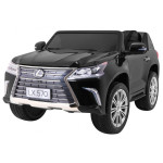 Lexus LX570 Фарбований автомобіль для 2 дітей чорний + Пульт + EVA диски + Радіо MP3 LED