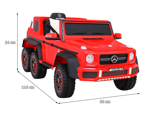 Автомобіль Mercedes G63 AMG на акумуляторі Червоний + Пульт + 6 дисків EVA + Free Start + MP3 LED