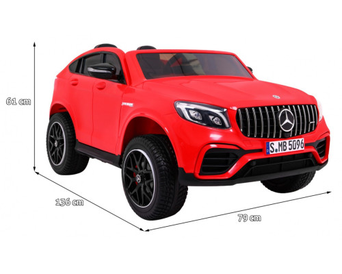 Машинка Mercedes GLC 63S дитяча Red + 4x4 привід + MP4 + LED + Екошкіра + Free Start + EVA