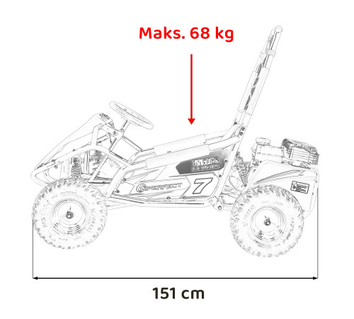 Дитячий акумуляторний картинг Gokart MUD MONSTER Помаранчевий