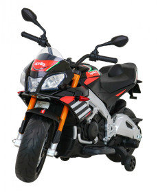 Aprilia Tuono V4 Акумуляторний мотоцикл для дітей Black + MP3 Панель + Опорні колеса + Free Start