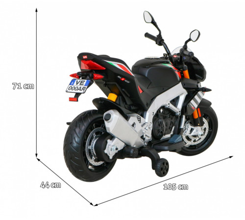 Дитячий акумуляторний мотоцикл Aprilia Tuono V4 Black