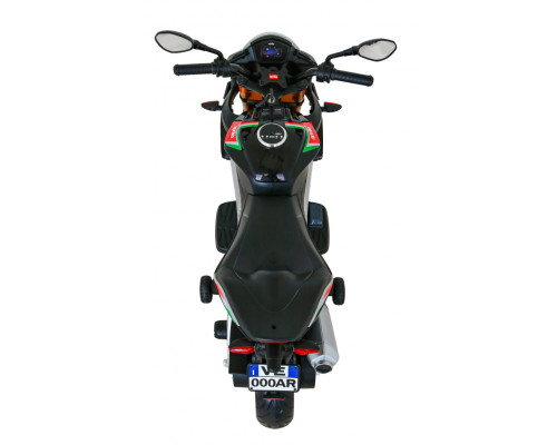 Aprilia Tuono V4 Акумуляторний мотоцикл для дітей Black + MP3 Панель + Опорні колеса + Free Start