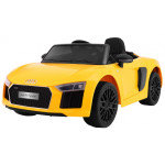 Audi R8 Spyder на акумуляторі Жовтий + Пульт + EVA + Free Start + Радіо MP3 + LED