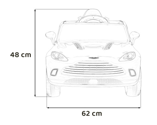 Дитячий Aston Martin DBX на акумуляторі Білий + Пульт + EVA + Ремені безпеки + Повільний старт + Аудіо LED