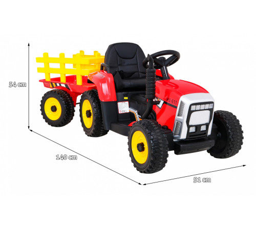 Дитячий акумуляторний трактор з причепом BLOW Червоний