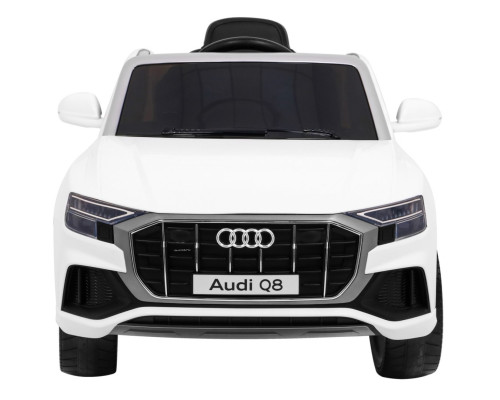 Audi Q8 на акумуляторі Білий + Пульт + EVA + Free Start + MP3 USB + LED