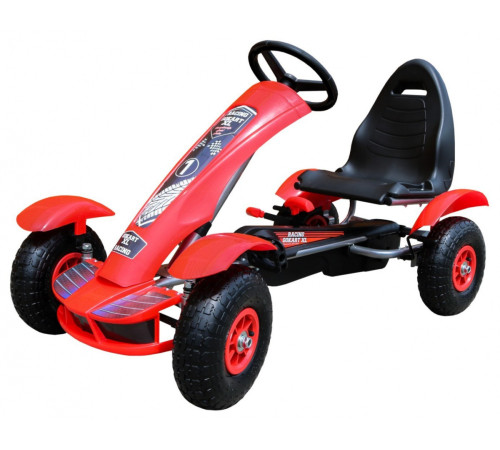 Дитячий педальний картинг Racing XL 3+ Червоний