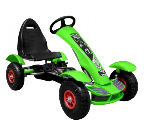 Дитячий педальний картинг Racing XL 3+ Зелений