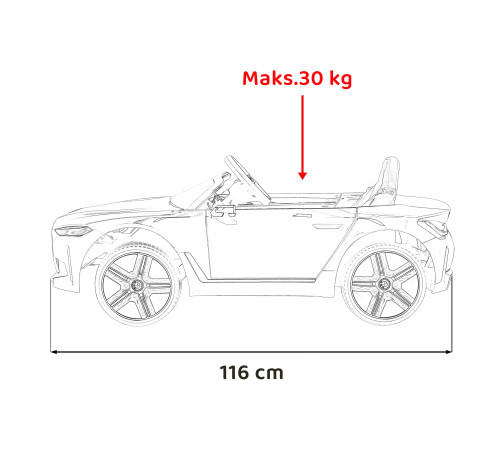 Дитяча акумуляторна машинка BMW i4 для дітей Червона