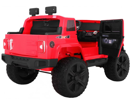 Дитяча акумуляторна машина Mighty Jeep Red + 2 місця + привід 4х4 + 2 багажника