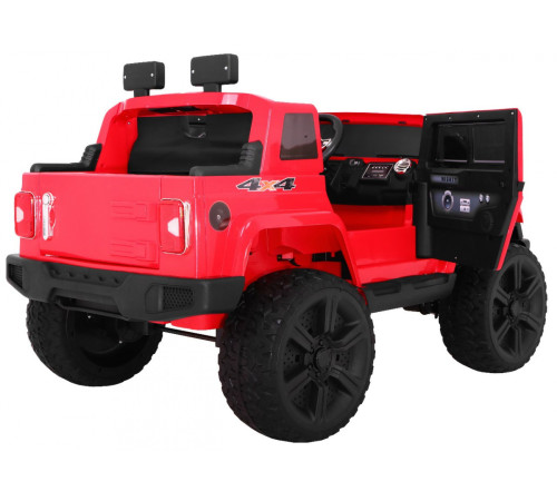 Дитяча акумуляторна машина Mighty Jeep Red + 2 місця + привід 4х4 + 2 багажника