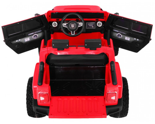 Дитяча акумуляторна машина Mighty Jeep Red + 2 місця + привід 4х4 + 2 багажника