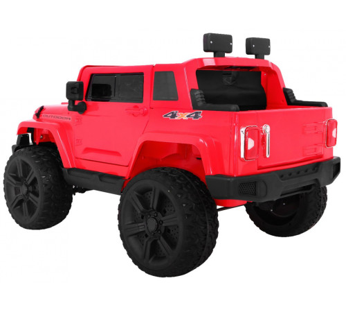 Дитяча акумуляторна машина Mighty Jeep Red + 2 місця + привід 4х4 + 2 багажника