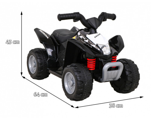 Квадроцикл Honda 250X TRX на акумуляторі Чорний + Звуковий сигнал + LED + Екошкіра