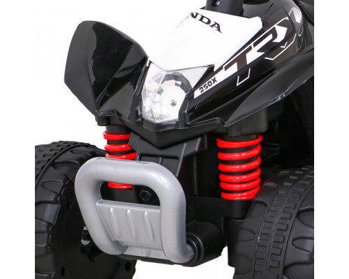 Квадроцикл Honda 250X TRX на акумуляторі Чорний + Звуковий сигнал + LED + Екошкіра