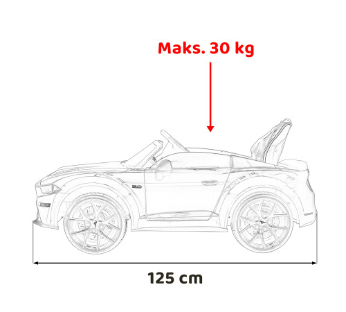 Дитяча акумуляторна машинка Ford Mustang GT Біла