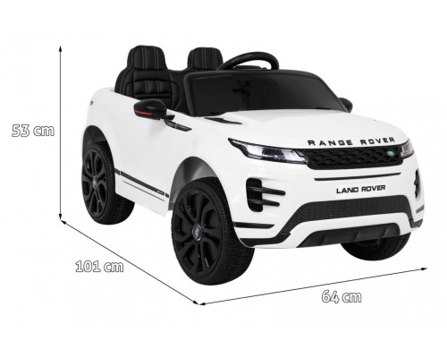 Дитячий Range Rover Evoque на акумуляторі, білий + пульт дистанційного керування + Free Start+ MP3 LED