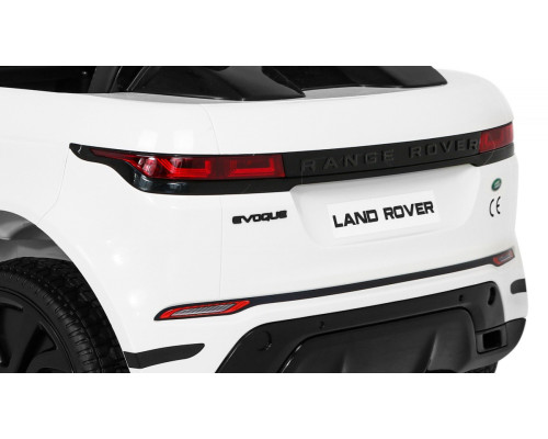 Дитячий Range Rover Evoque на акумуляторі, білий + пульт дистанційного керування + Free Start+ MP3 LED