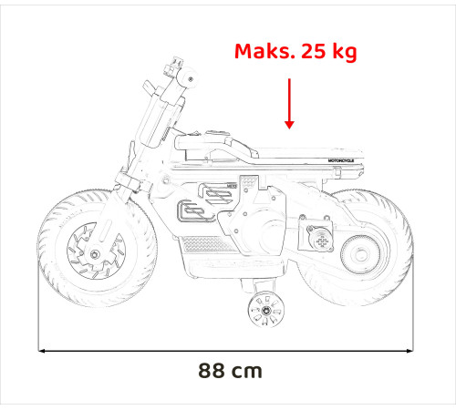 Дитячий акумуляторний мотоцикл Motorek Future 88 Чорний