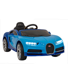 Дитячий Bugatti Chiron на акумуляторі Blue + Пульт + Багажник + EVA + Амортизатори + Audio LED