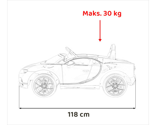 Дитячий Bugatti Chiron на акумуляторі Blue + Пульт + Багажник + EVA + Амортизатори + Audio LED