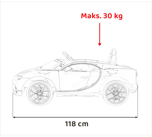 Дитяча акумуляторна машинка Bugatti Chiron Синя