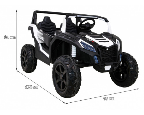 Баггі Strong Racing ATV для 2 дітей Білий + Безщітковий мотор + Надувні колеса + Audio LED