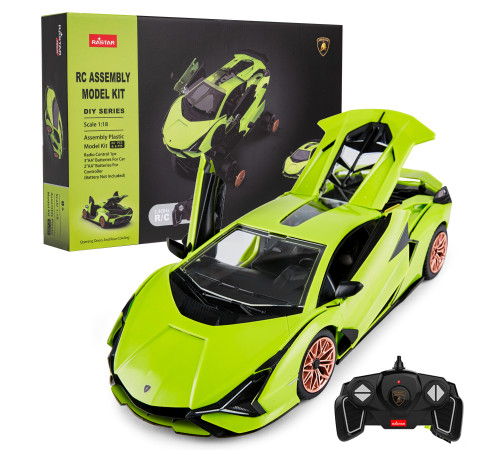Lamborghini Sian зелений RASTAR модель 1:18 Автомобіль на дистанційному керуванні + пульт 2,4 ГГц + Обвіс 72 шт. + Двері багажника відкриваються Lamborghini Sian зелений RASTAR модель 1:18 Автомобіль на дистанційному керуванні + пульт 2,4 ГГц + Обвіс 72 шт. + Двері багажника відкриваються