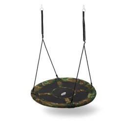 Гойдалка-гніздо кругла NB5032 ŚR.110 CM NILS CAMP - зелений камуфляж 