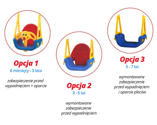 Huśtawka Kubełkowa Jumbo Słonik 3w1 - 101