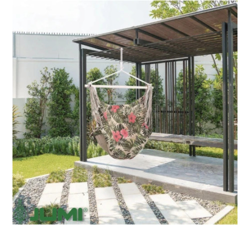 Гамак одномісний Jumi Garden 265 х 80 см - різнокольоровий + чохол Гамак одномісний Jumi Garden 265 х 80 см - різнокольоровий + чохол
