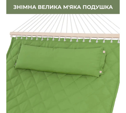 Гамак двомісний з планками WCG SOFT XXL 200 x 140 см - зелений Гамак двомісний з планками WCG SOFT XXL 200 x 140 см - зелений
