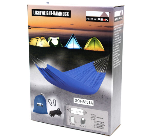 Гамак одномісний High Peak 41224 Traveller 220 х 140 см - синій Гамак одномісний High Peak 41224 Traveller 220 х 140 см - синій