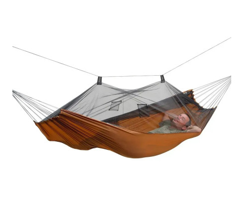 Гамак одномісний Amazonas з москітною сіткою Moskito-Traveller Pro, 220 х 140 см - коричневий