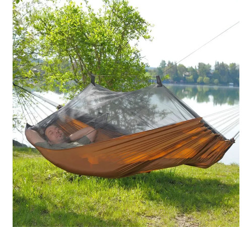 Гамак одномісний Amazonas з москітною сіткою Moskito-Traveller Pro, 220 х 140 см - коричневий