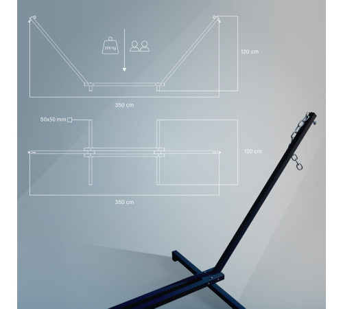 Стійка для гамака WCG Каркас для Гамака метал 50х50 чорний мат