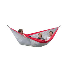 Гамак двомісний Amazonas Silk Traveller XXL, 320 х 230 см - біло-червоний