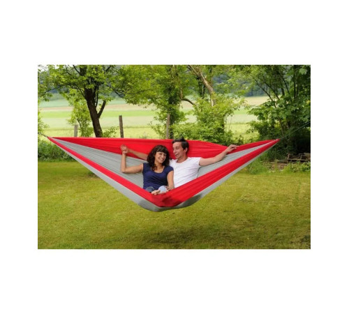 Гамак двомісний Amazonas Silk Traveller XXL, 320 х 230 см - біло-червоний