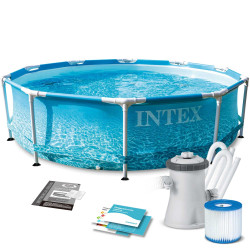 Басейн каркасний 10в1 INTEX 28208, 305 х 76 см (морський принт)