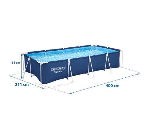 Басейн каркасний прямокутний 4в1 Bestway 56405N 400 x 211 x 81 см Басейн каркасний прямокутний 4в1 Bestway 56405N 400 x 211 x 81 см