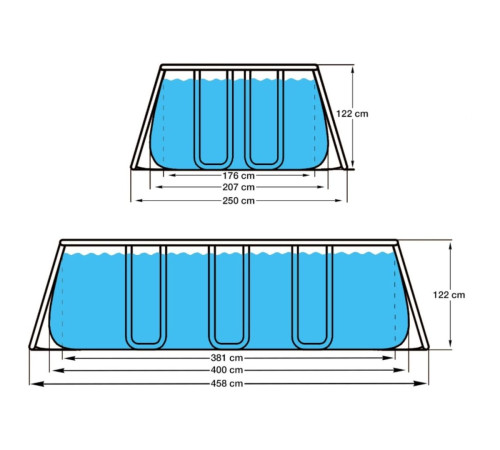 Каркасний Басейн JILONG Passaat Grey Frame Pool 400 x 207 см