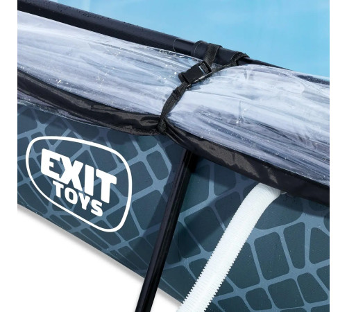 Басейн каркасний прямокутний EXIT з куполом, 300 х 200 х 65 см, "камінь"