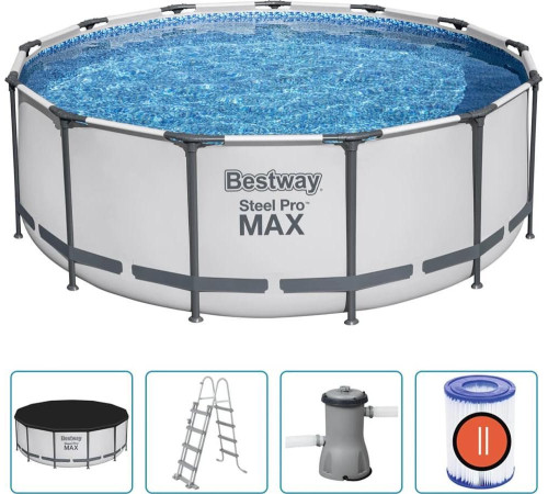 Садовий басейн Bestway Steel Pro MAX з аксесуарами, круглий, 396x122см