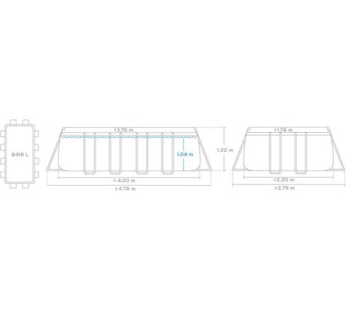 Каркасний садовий басейн Intex Prism 400 x 200 x 122 см 9в1 INTEX 
