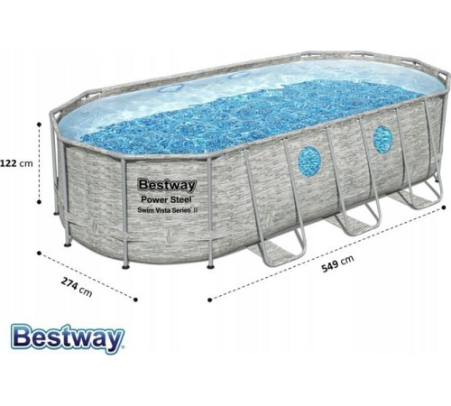 Басейн каркасний Bestway Bestway 56716 549x274x122 см - світло - сірий