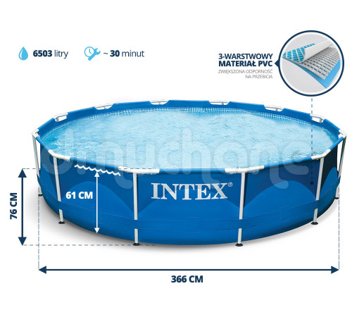 Комплект садового каркасного басейну 6 в 1 INTEX 28210 366 x 76 см